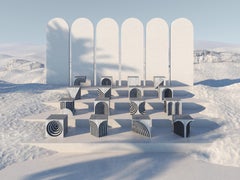 Flowing Fragments Collection Sculptures, Side Table and Stool by Richard Yasmine