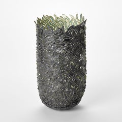 Flowing Vessels, organic textured steel & gold vessels by Claire Malet