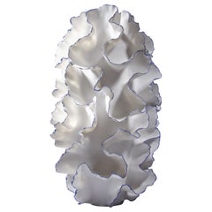 sandra davolio for sale Flowing White and Blue Ruffled Abstract Sculpture, Sandra Davolio