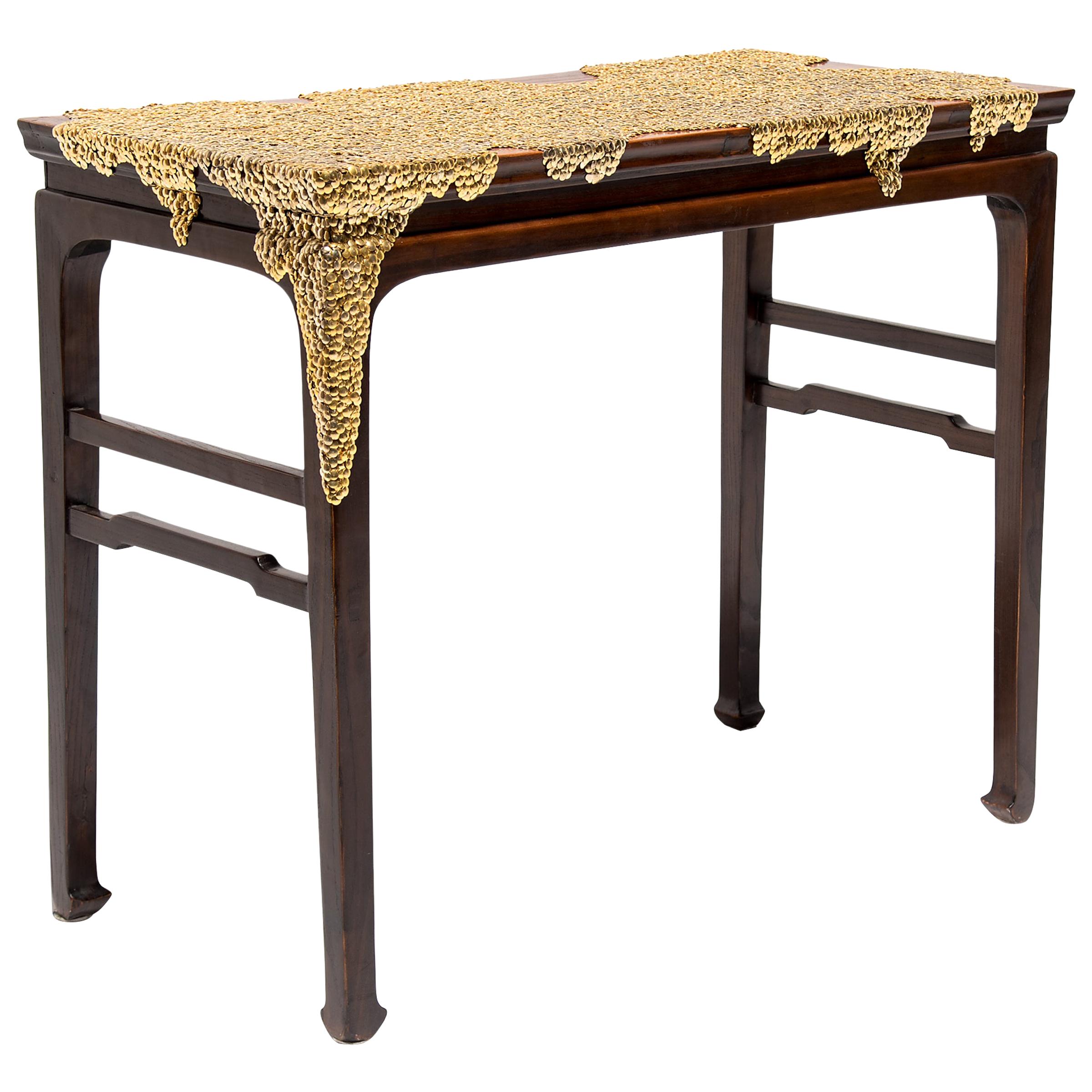 "Flowing" Gold Studded Table by Brian Stanziale For Sale