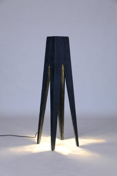 Flowlight Hand-Crafted Mid-Century Modern Lighting Wood Floor Lamp STANCE Black