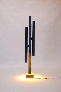 Flowlight UK Sculptural Light Vessel Handcrafted Wood Standing Light Black Unite