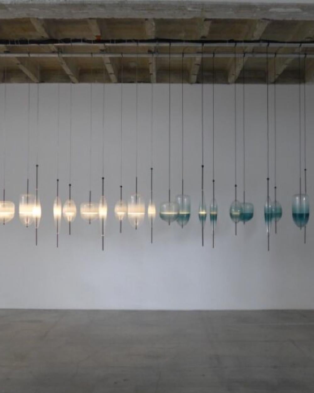 FLOW[T] S1 Pendant lamp in Turquoise by Nao Tamura for Wonderglass For Sale 4