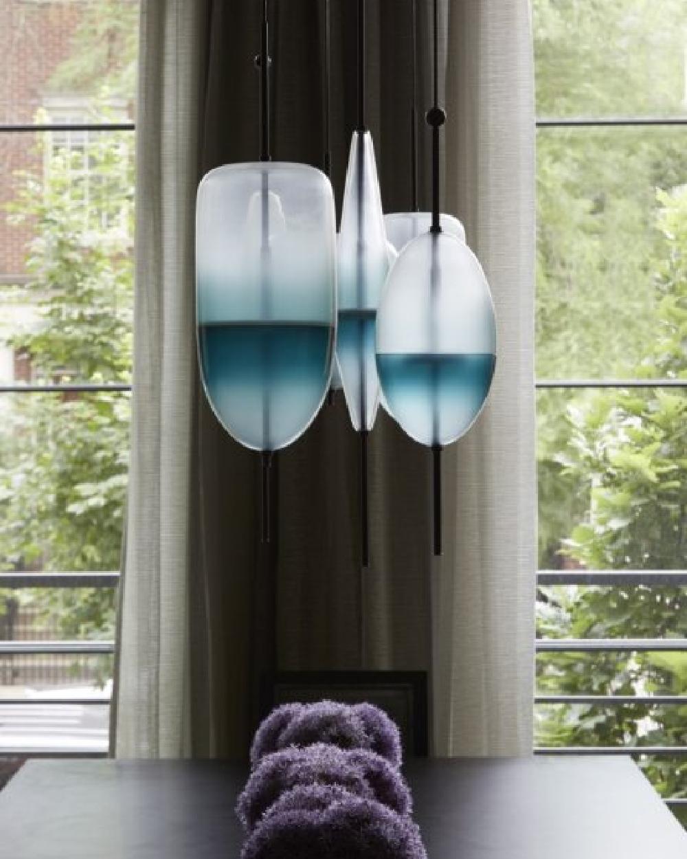 FLOW[T] S1 Pendant lamp in Turquoise by Nao Tamura for Wonderglass For Sale 5