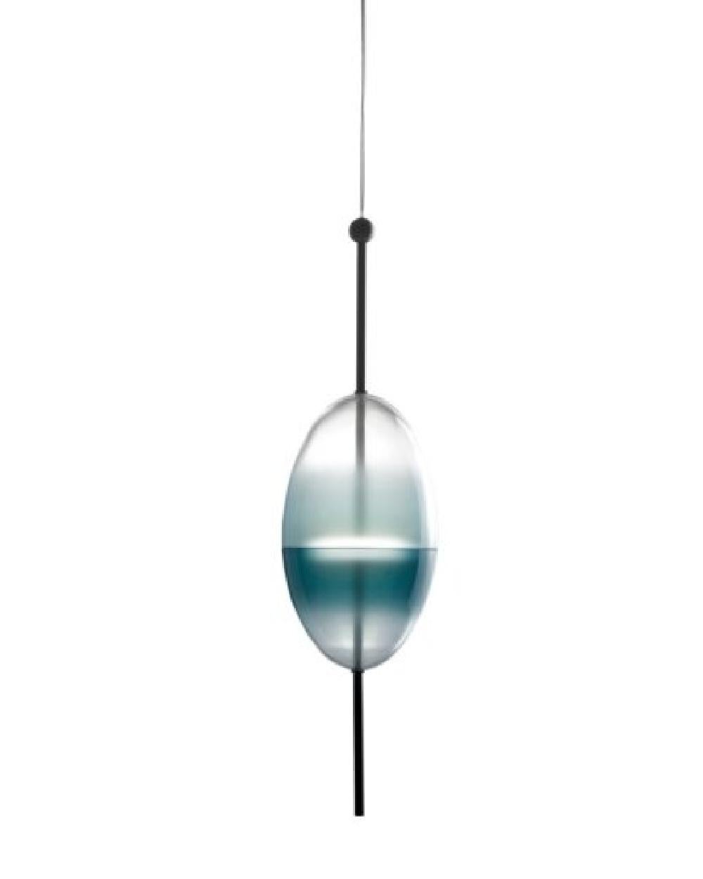 Italian FLOW[T] S1 Pendant lamp in Turquoise by Nao Tamura for Wonderglass For Sale