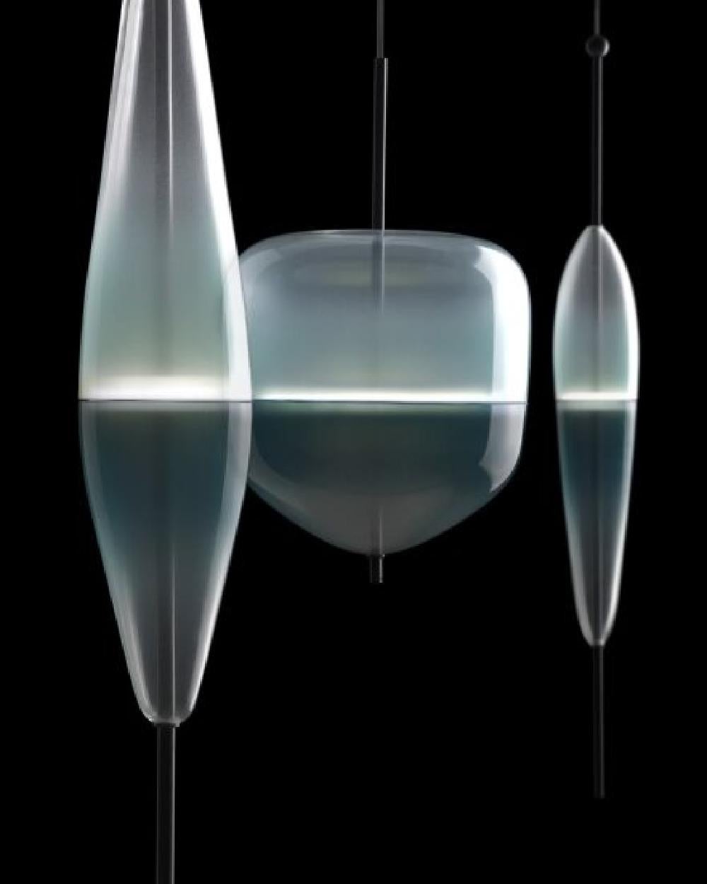 XXIe siècle et contemporain Lampe suspendue FLOW[T] S1 en turquoise de Nao Tamura pour Wonderglass en vente