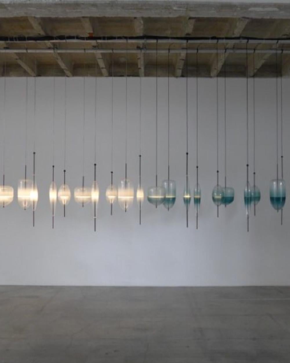 FLOW[T] S3 Lampada a sospensione in turchese di Nao Tamura per WonderGlass in vendita 3
