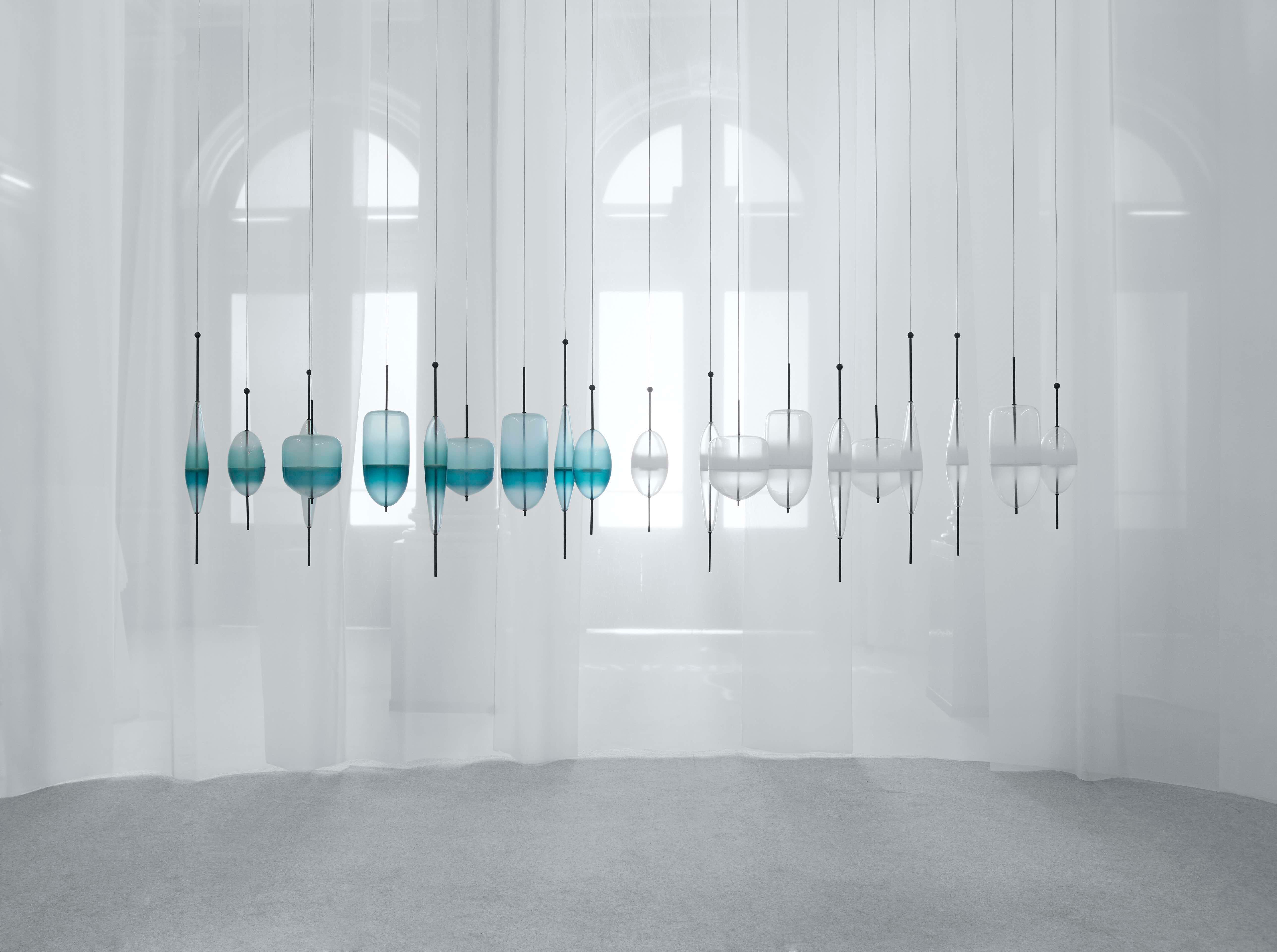 Powder-Coated Flow[T] S6 by Nao Tamura — Murano Blown Glass Pendant Lamp For Sale