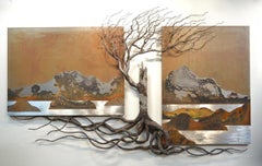 Floyd Elzinga - Original steel wall panel by Floyd Elzinga ROOTED #19-482, triptych Original steel wall panel by Floyd Elzinga ROOTED #19-482, triptych