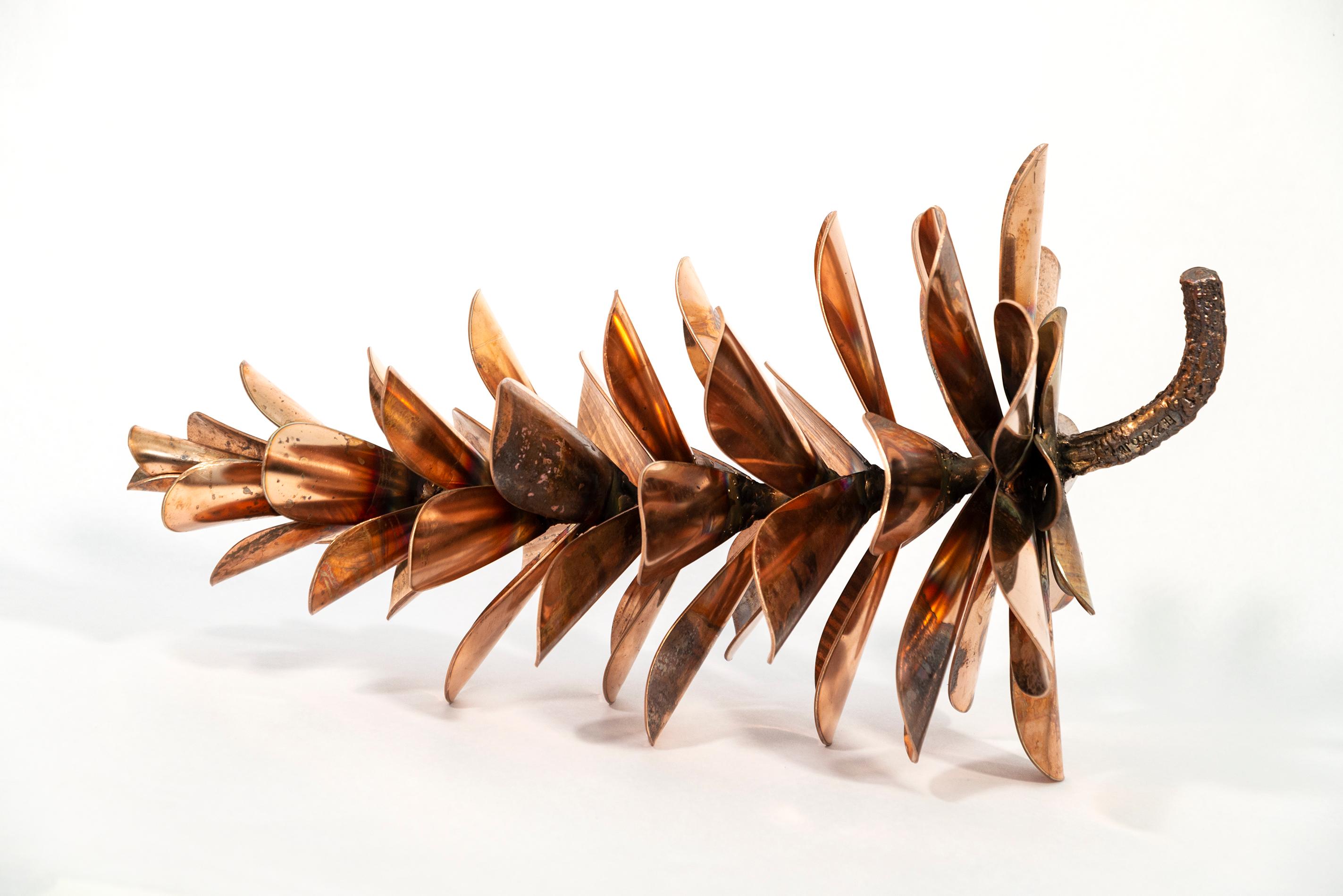 Floyd Elzinga Figurative Sculpture - Bronze Pine Cone 22-555 - nature inspired, still life, forged bronze sculpture
