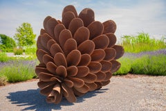 Classic Cone 23-062 - large, rusted, Weathering steel, outdoor sculpture