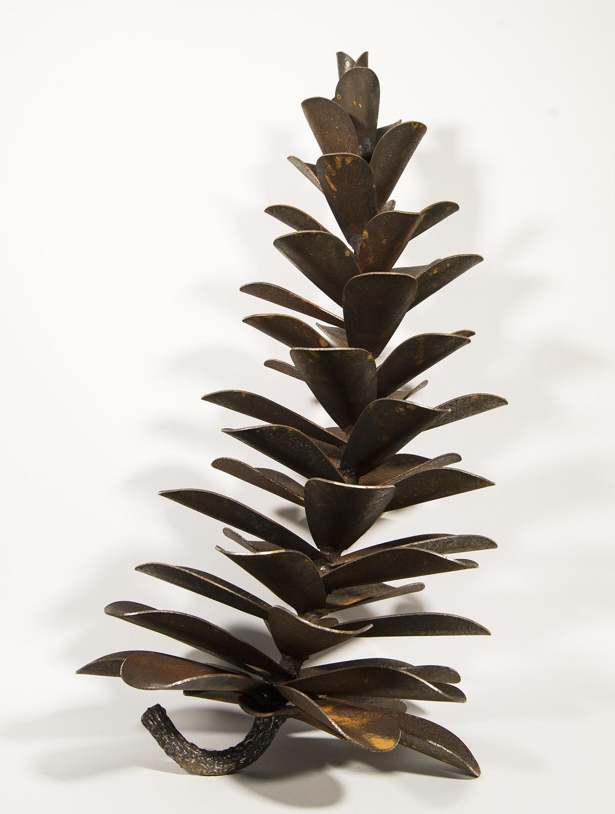 Floyd Elzinga Still-Life Sculpture - Corten Pine Cone 21031 - nature inspired, rusted, Corten steel sculpture