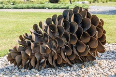 Fire Cone 22-684 -figurative, rusted, Corten steel, outdoor fire-pit sculpture