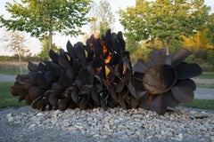 Fire Cone 25-378 - Contemporary Steel Sculpture, Corten & Stainless