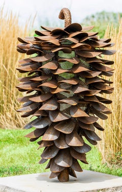 Cône de feu Lodge Pole 25-125  - Acier corten, extérieur, sculpture de foyer