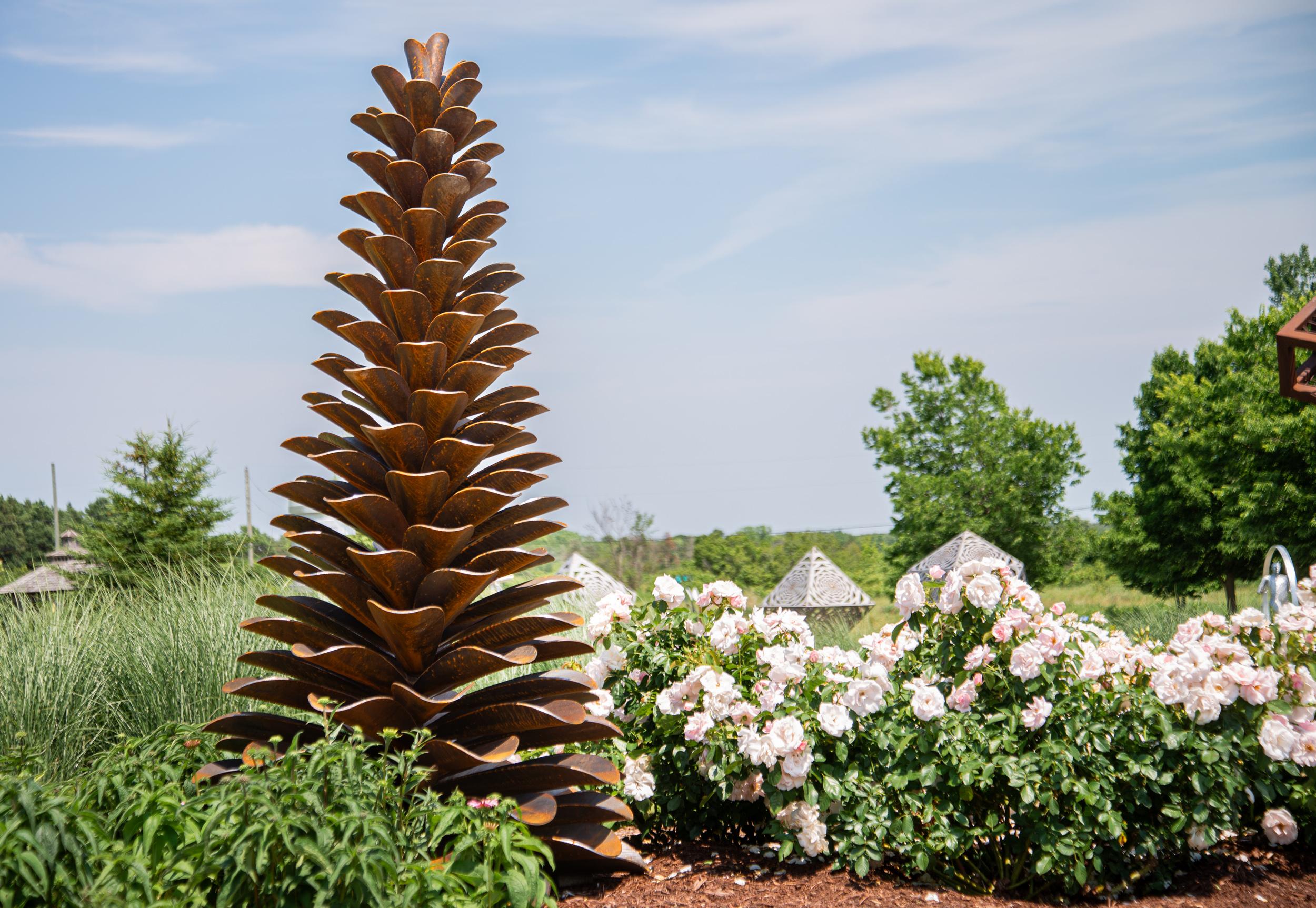 Pine Cone 24-240 - large, rusted, contemporary, Corten steel, outdoor sculpture For Sale 7