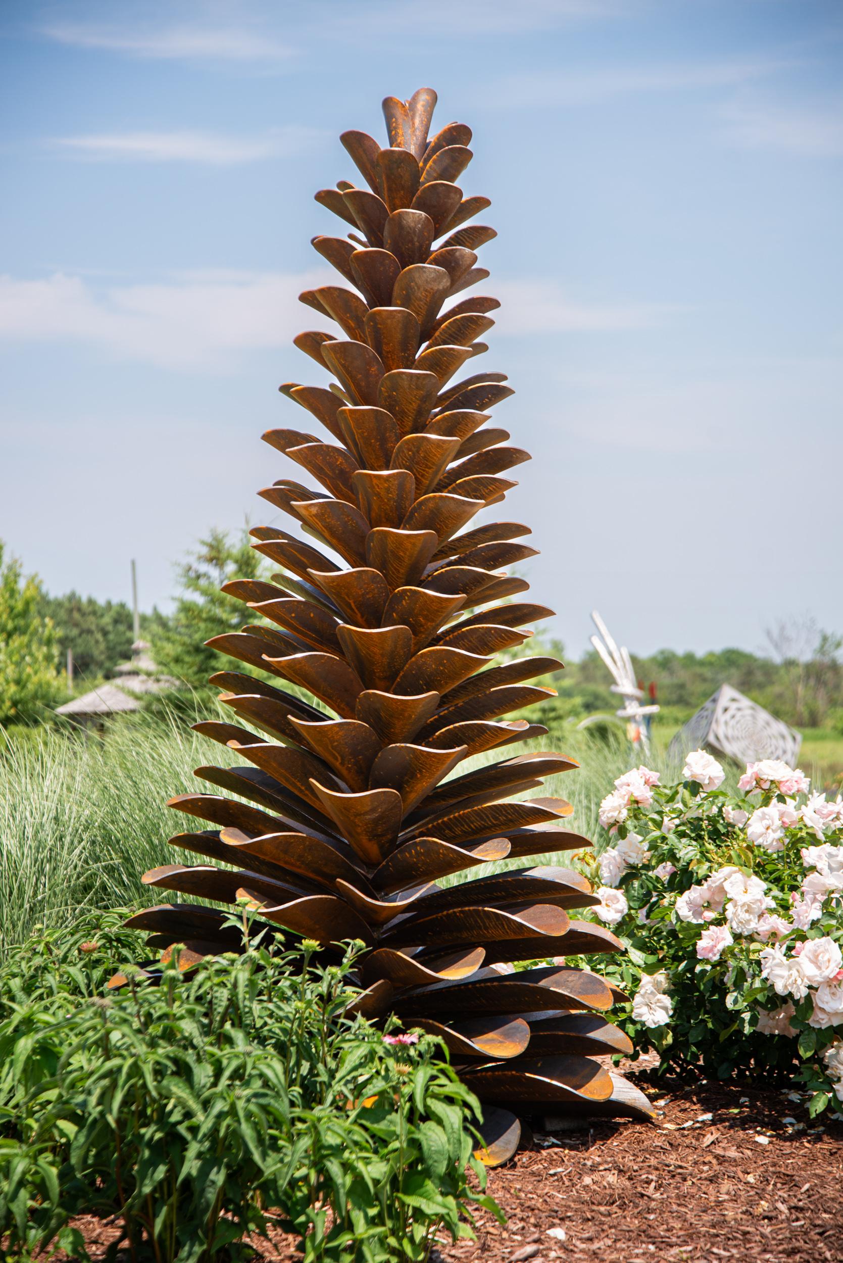 Pine Cone 24-240 - large, rusted, contemporary, Corten steel, outdoor sculpture For Sale 6