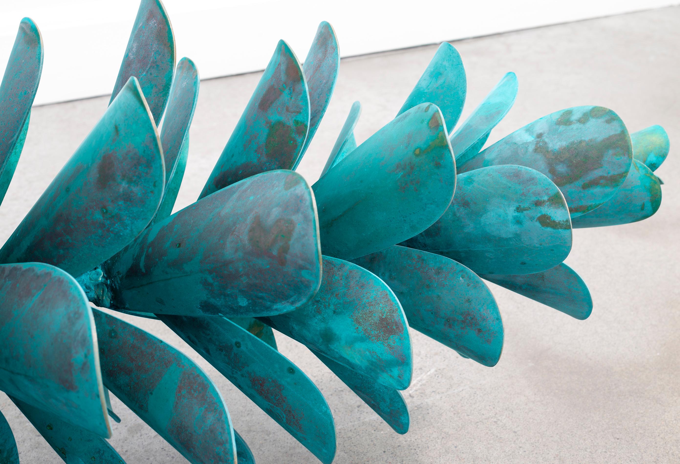 Pine Cone Bronze 22-557 - still life, nature, verdigris bronze, indoor sculpture For Sale 3