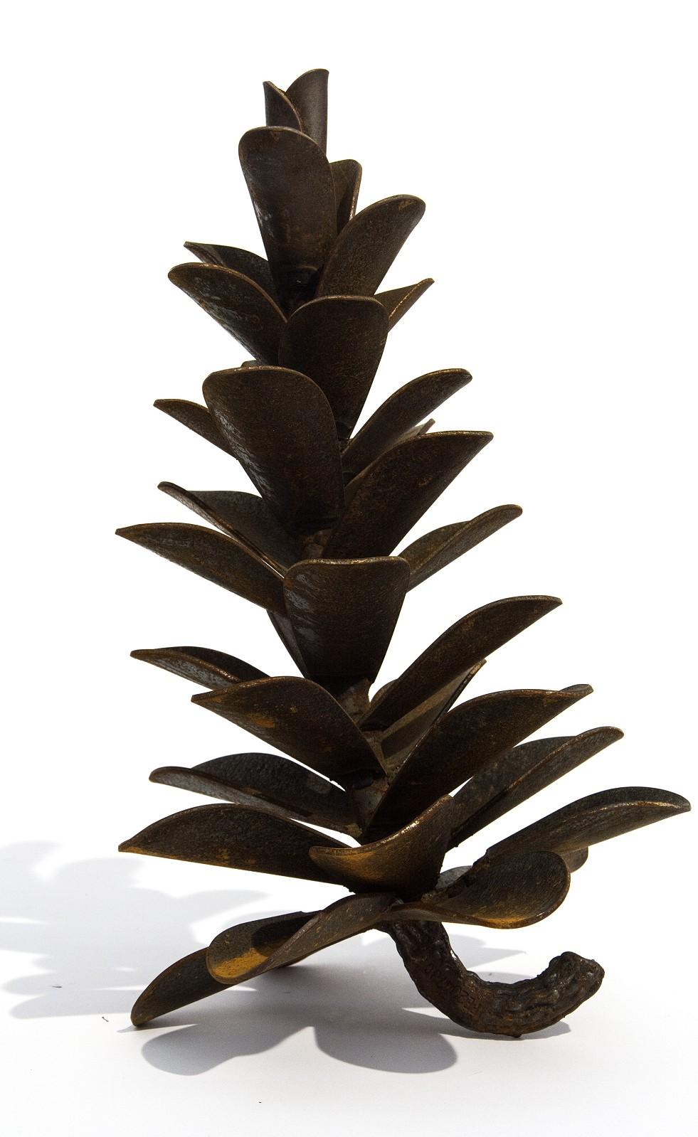 Floyd Elzinga Still-Life Sculpture - Pine Cone Corten Steel - Naturally weathered rusted surface