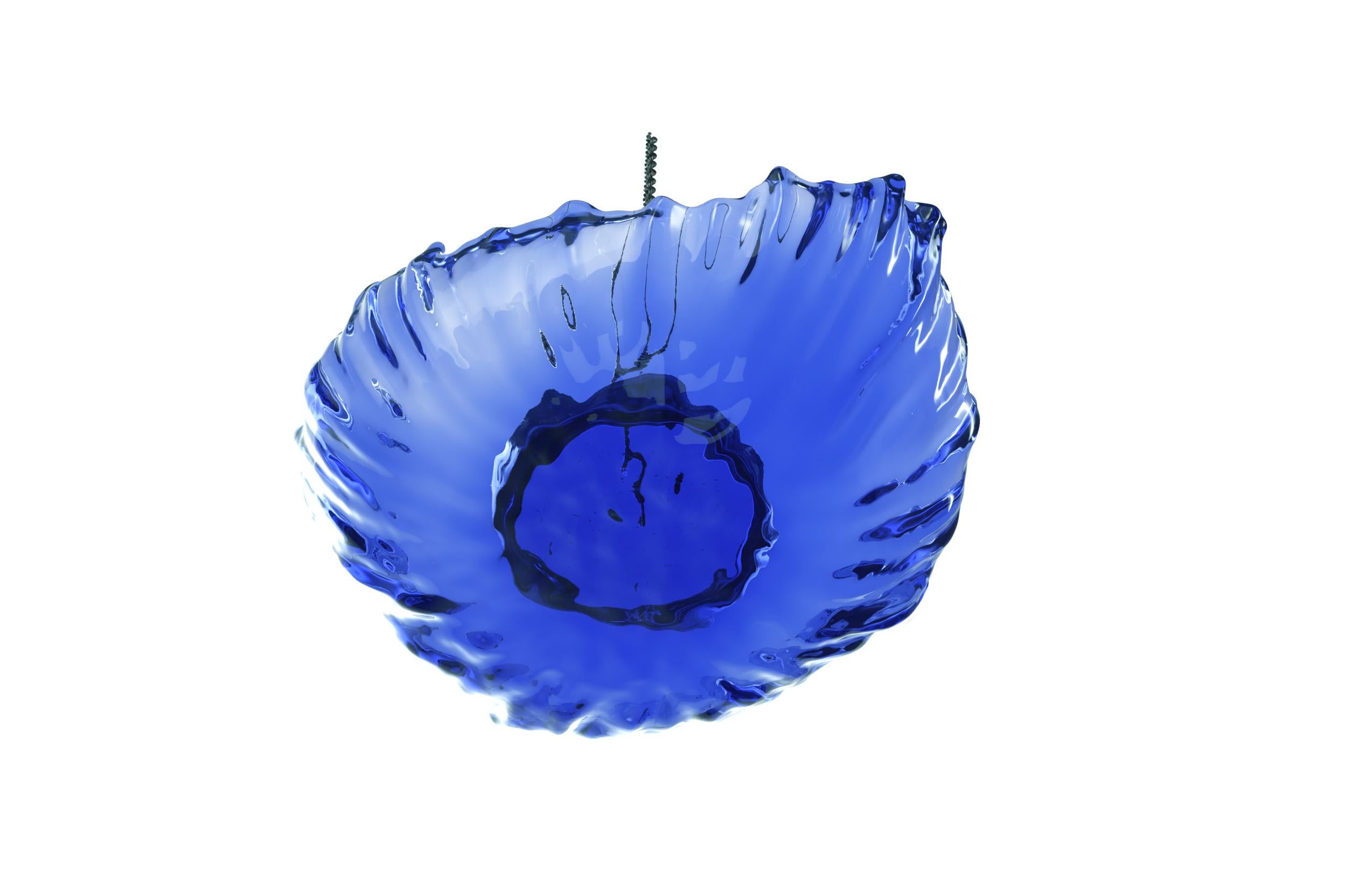 Epoxy Resin FLUCTUS LUMINIS Transparent Blue Resin Chandelier  For Sale