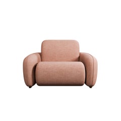 Fluffy Cotton Armchair Nude plain weave fabric handcrafted by Murmurio