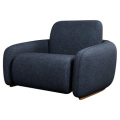 Fluffy Baumwollsessel mit einfachem Denim-Stoff aus Baumwolle, handgefertigt von Murmurio