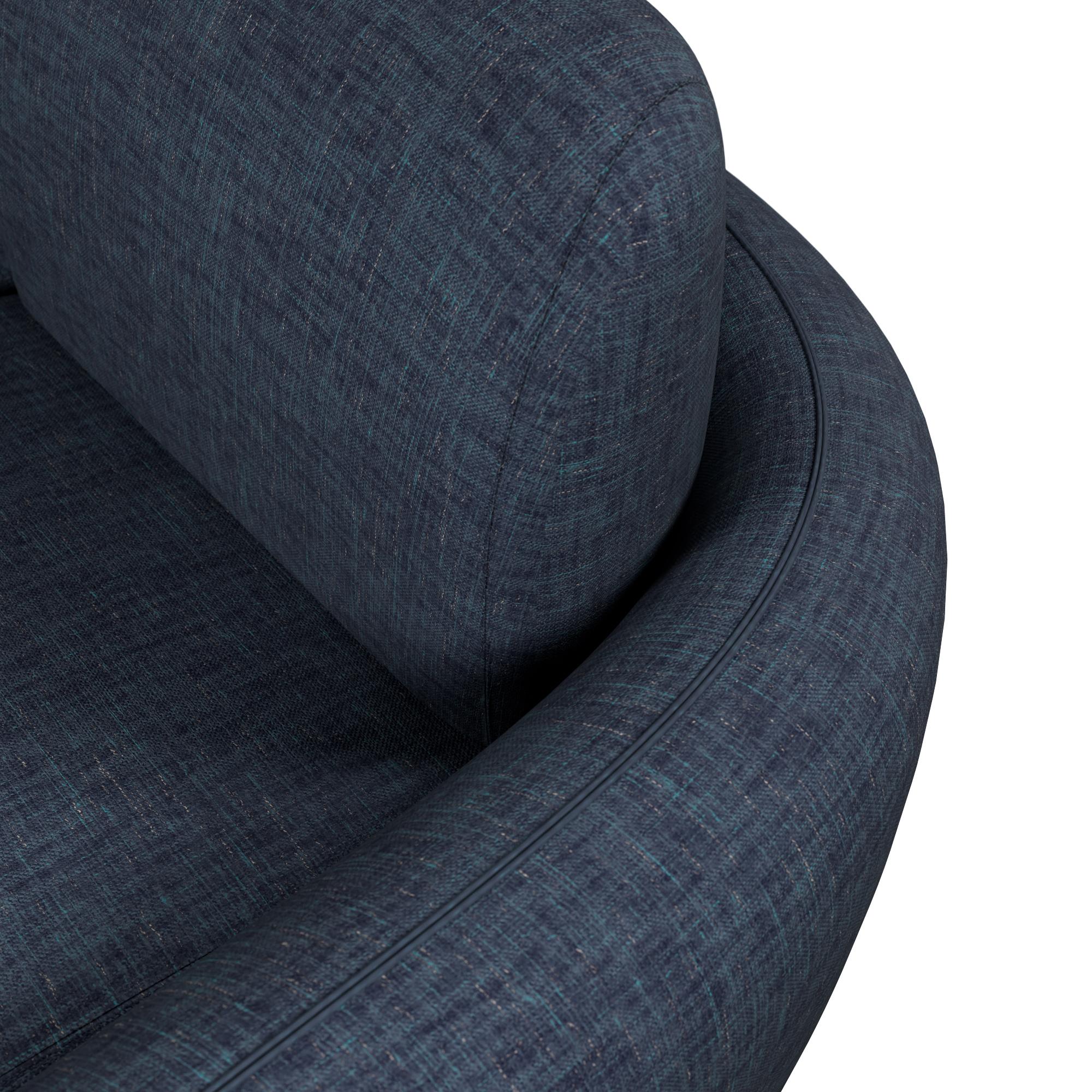 Fluffy Cotton Two-seater sofa with Denim plain fabric handcrafted by Murmurio In New Condition For Sale In Lordelo, PT