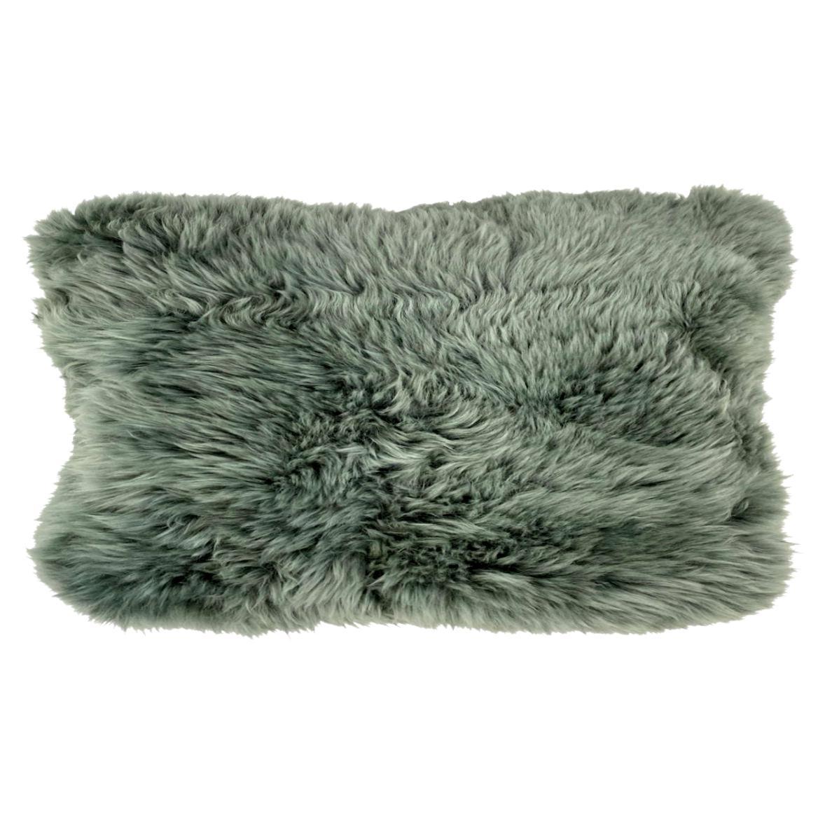 Fluffy Pillow Lumbar Eucalyptus Green  For Sale