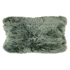 Fluffy Pillow Sheepskin, Eucalyptus Green Lumbar