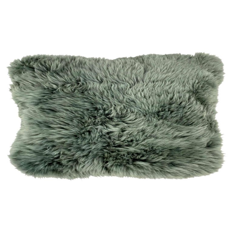 Fluffy Pillow Lumbar Eucalyptus Green For Sale at 1stDibs