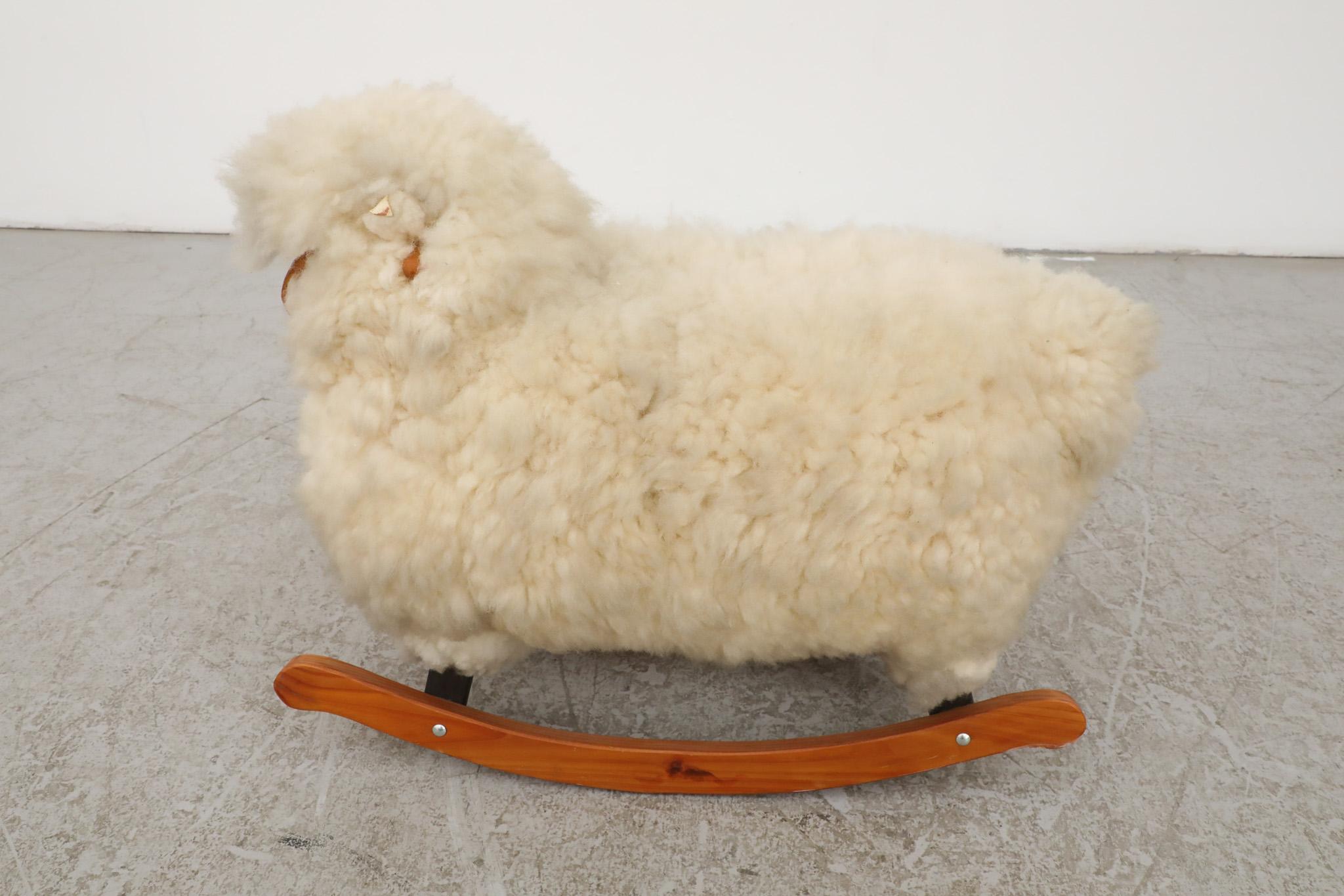 Fluffy White Rocking Sheep by Roger Newman, 1960s 9