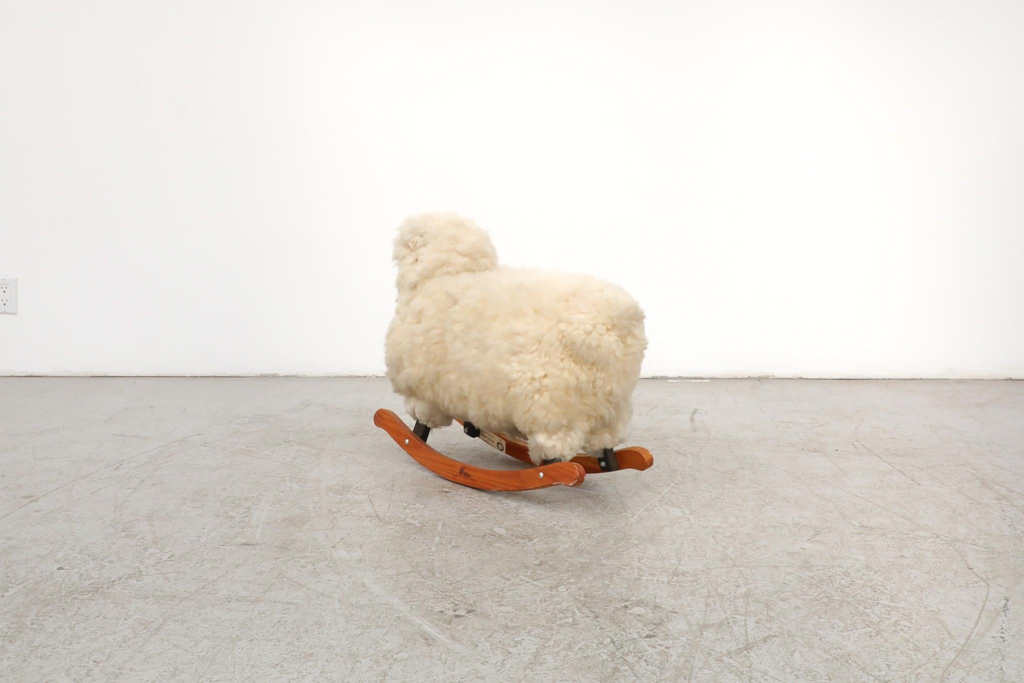 Fluffy White Rocking Sheep by Roger Newman, 1960s In Good Condition In Los Angeles, CA