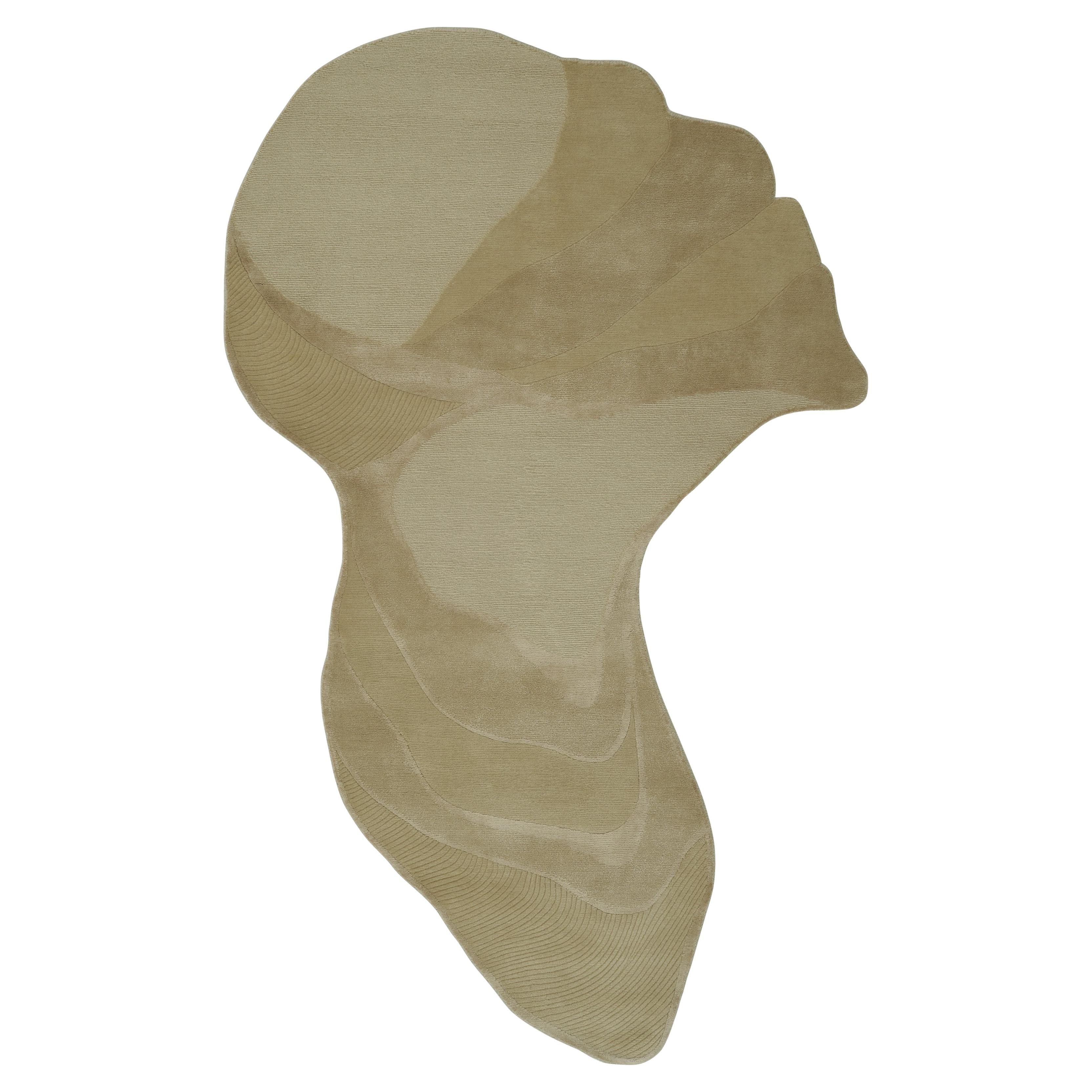 Scandinavian Modern 'Fluid Fossil' Handmade Rug by Linie Design, Watertopia, 205 cm, Wool For Sale