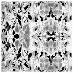 "Fluid" Marbleized Pattern in Black and White Color-Way, on Smooth Paper