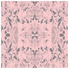 "Fluid" Marbleized Pattern in Rose Quartz Color-Way, on Smooth Paper