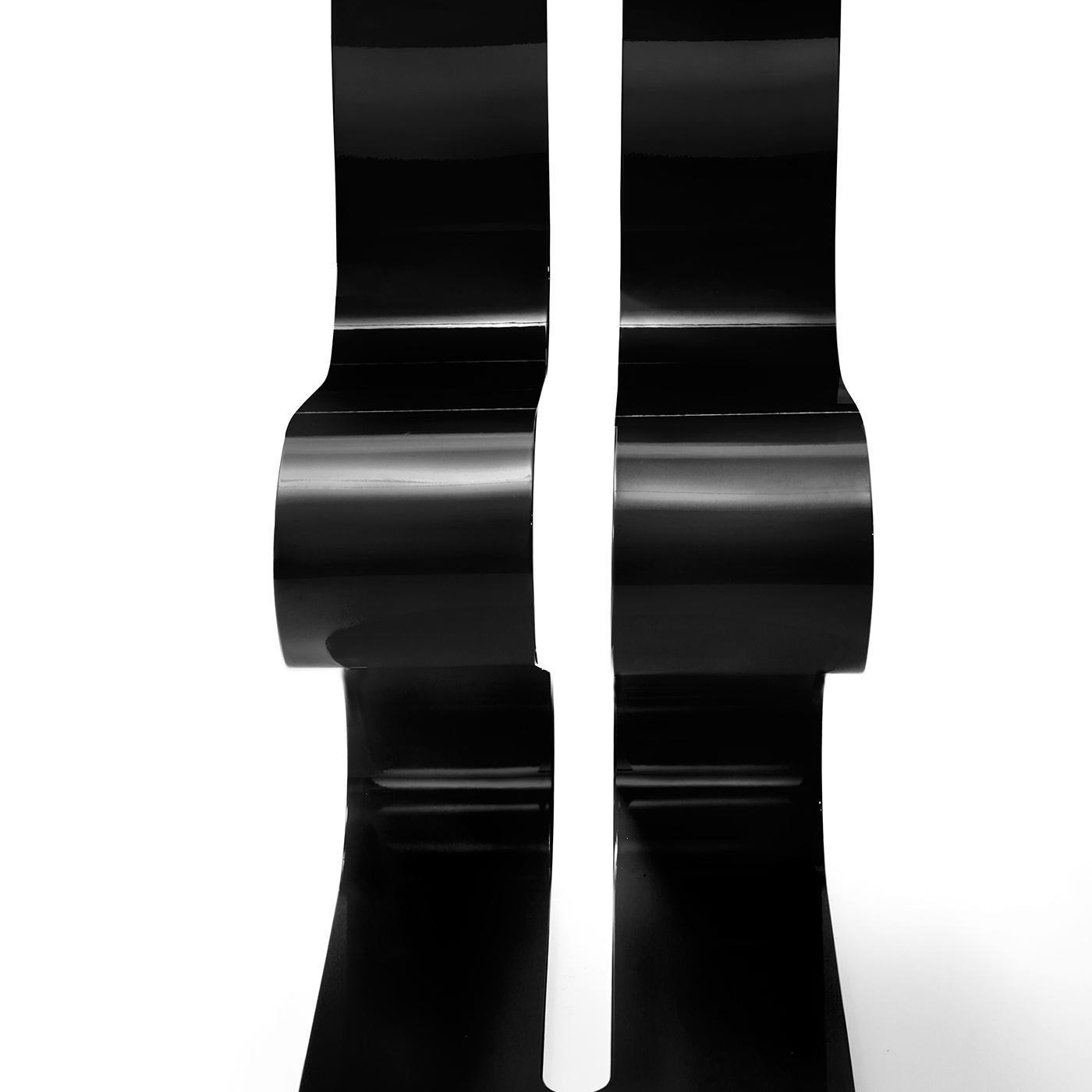 Italian Fluid Ribbon Black Chair by Michael D'Amato