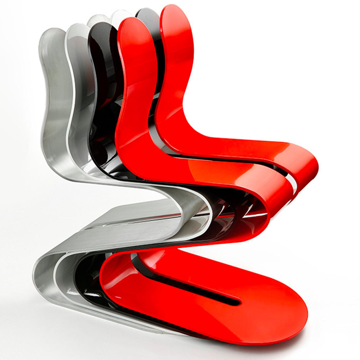 Contemporary Fluid Ribbon Black Chair by Michael D'Amato