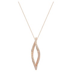 Fluid Shaped 18 K Rose Gold Diamond Necklace