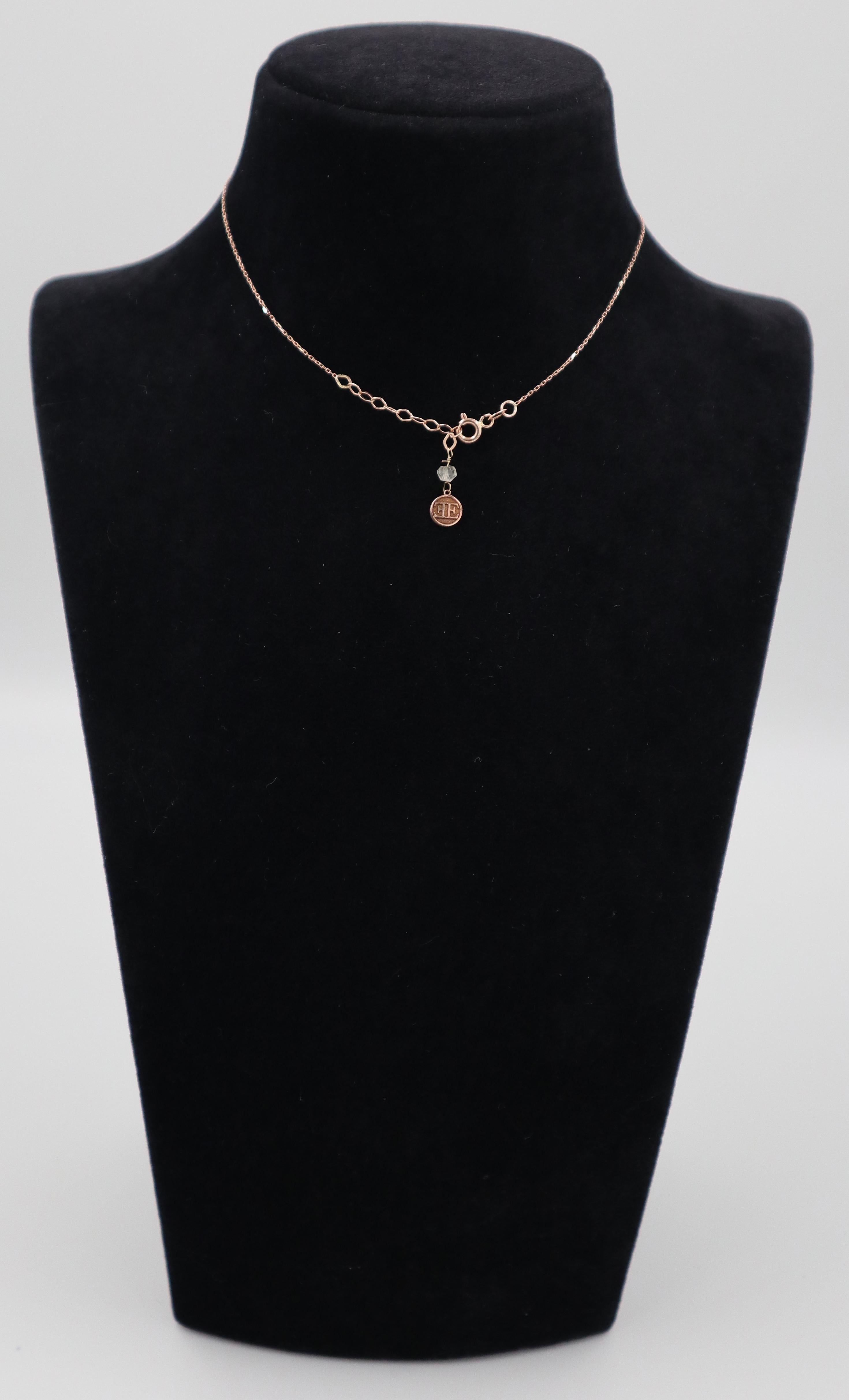 Fluid Shaped 18 K Rose Gold Diamond Necklace For Sale 1