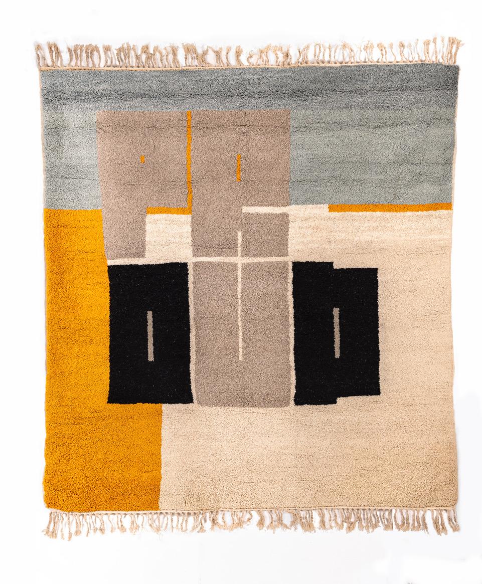 Fluidity proud rug by Geke Lensink
Dimensions: D 220 x H 240 cm 
Materials: berber carpet, wool and handmade in Morocco 

After graduating from ArtEZ University of the Arts, Geke Lensink started working as an independent interior designer,