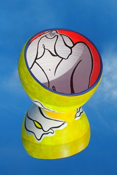 Fluor Nude : sculpture contemporaine en céramique peinte à la main