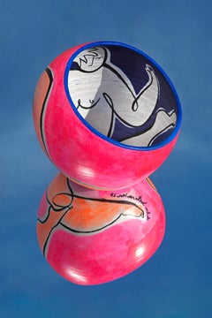 Fluor Nude : sculpture contemporaine en céramique peinte à la main