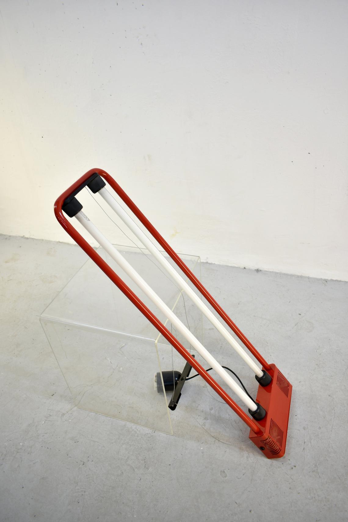 Post-Modern Fluorescent Hanging Lamp 'Duo' by Gian Nicola Gigante for Zerbetto, Italy 1980s