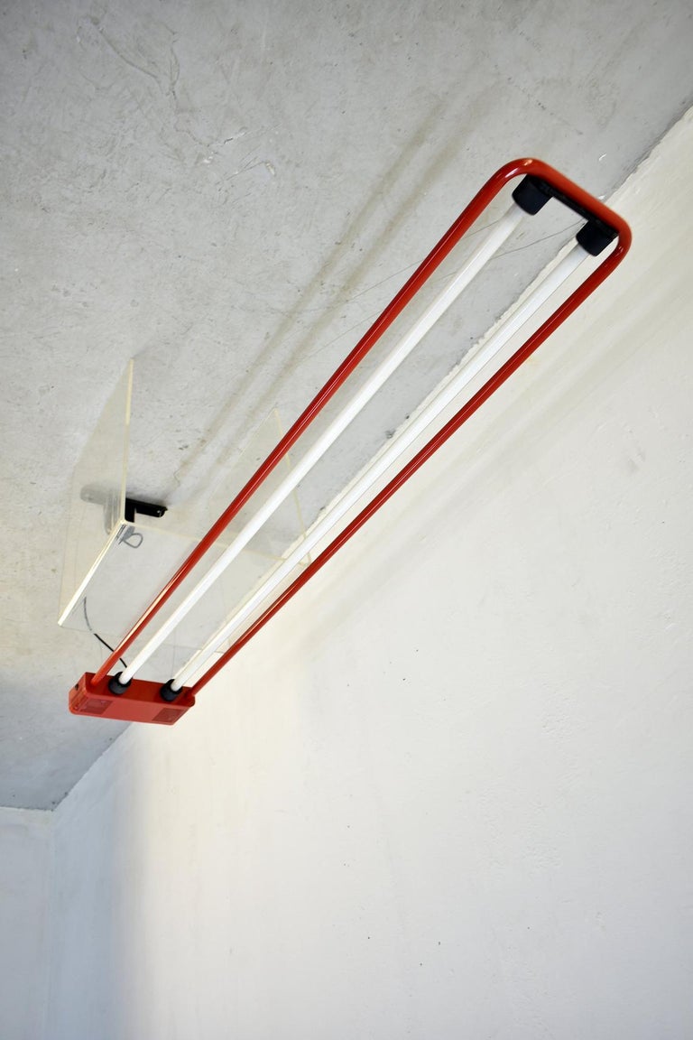 Fluorescent Hanging Lamp 'Duo' by Gian Nicola Gigante for Zerbetto, Italy,  1980s at 1stDibs