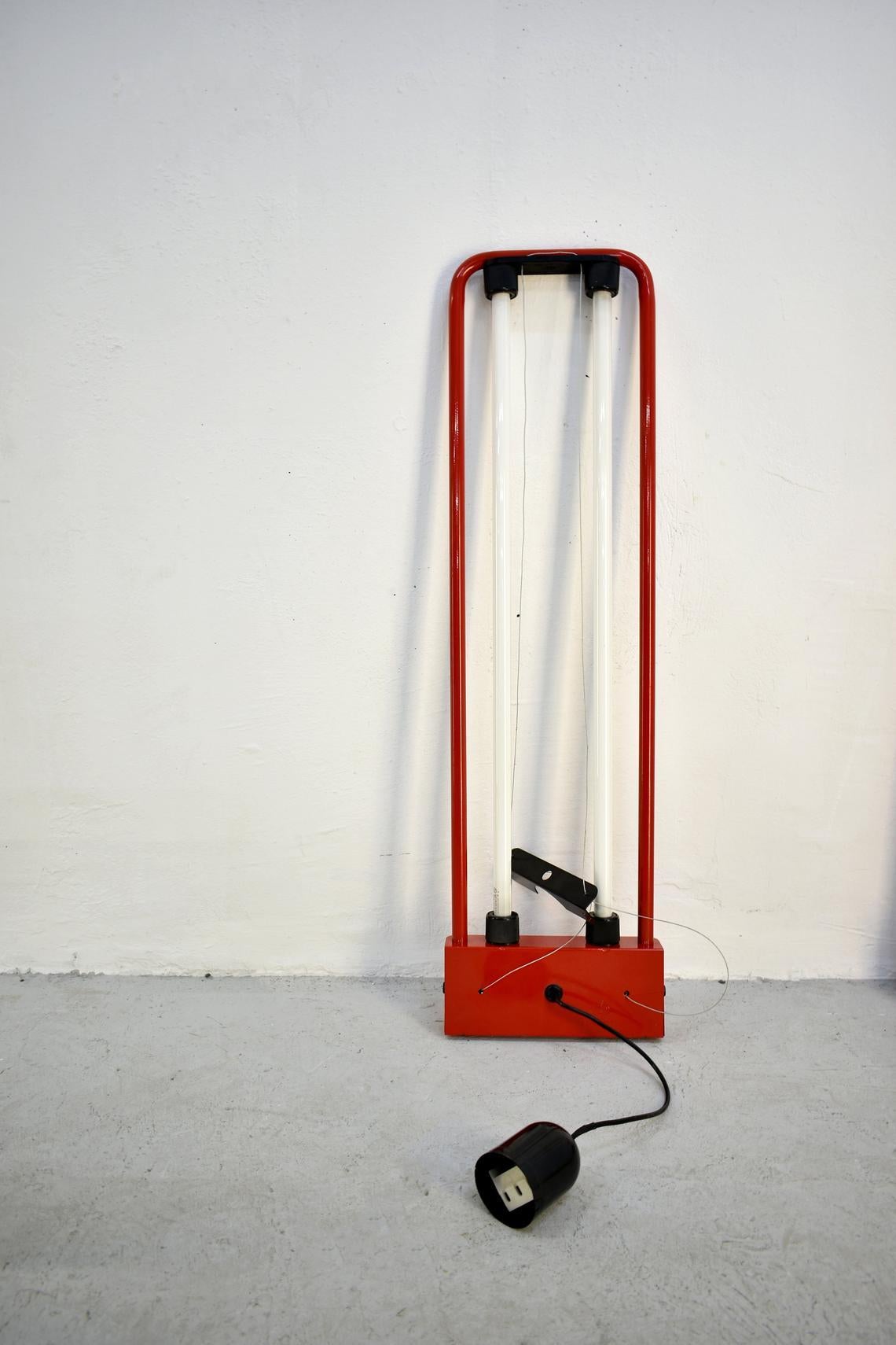 Fluorescent Hanging Lamp 'Duo' by Gian Nicola Gigante for Zerbetto, Italy 1980s In Good Condition In Zagreb, HR