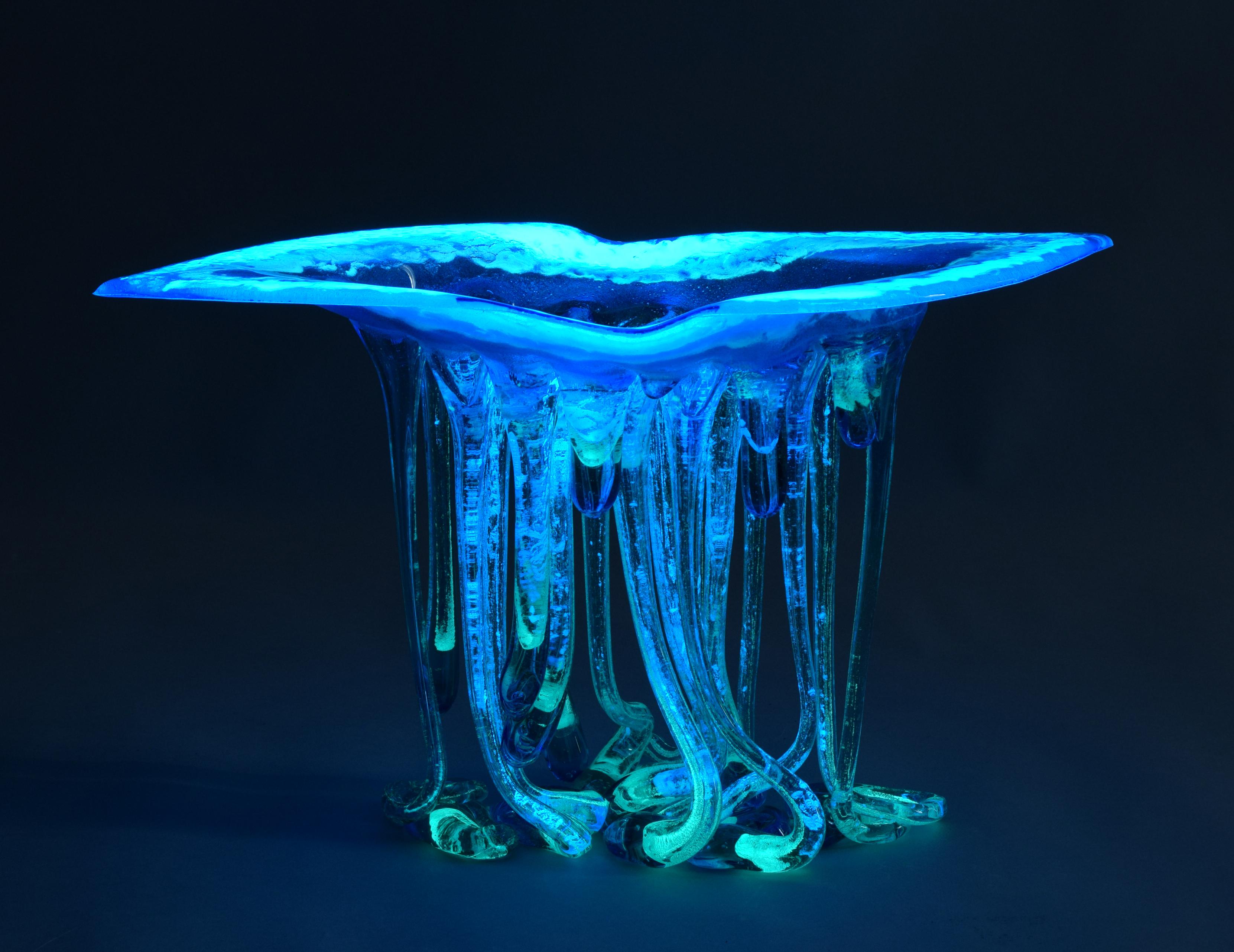 Moderne Centre de table en verre de Murano « Fluorescent », fabriqué à la main en Italie, design unique, 2022 en vente