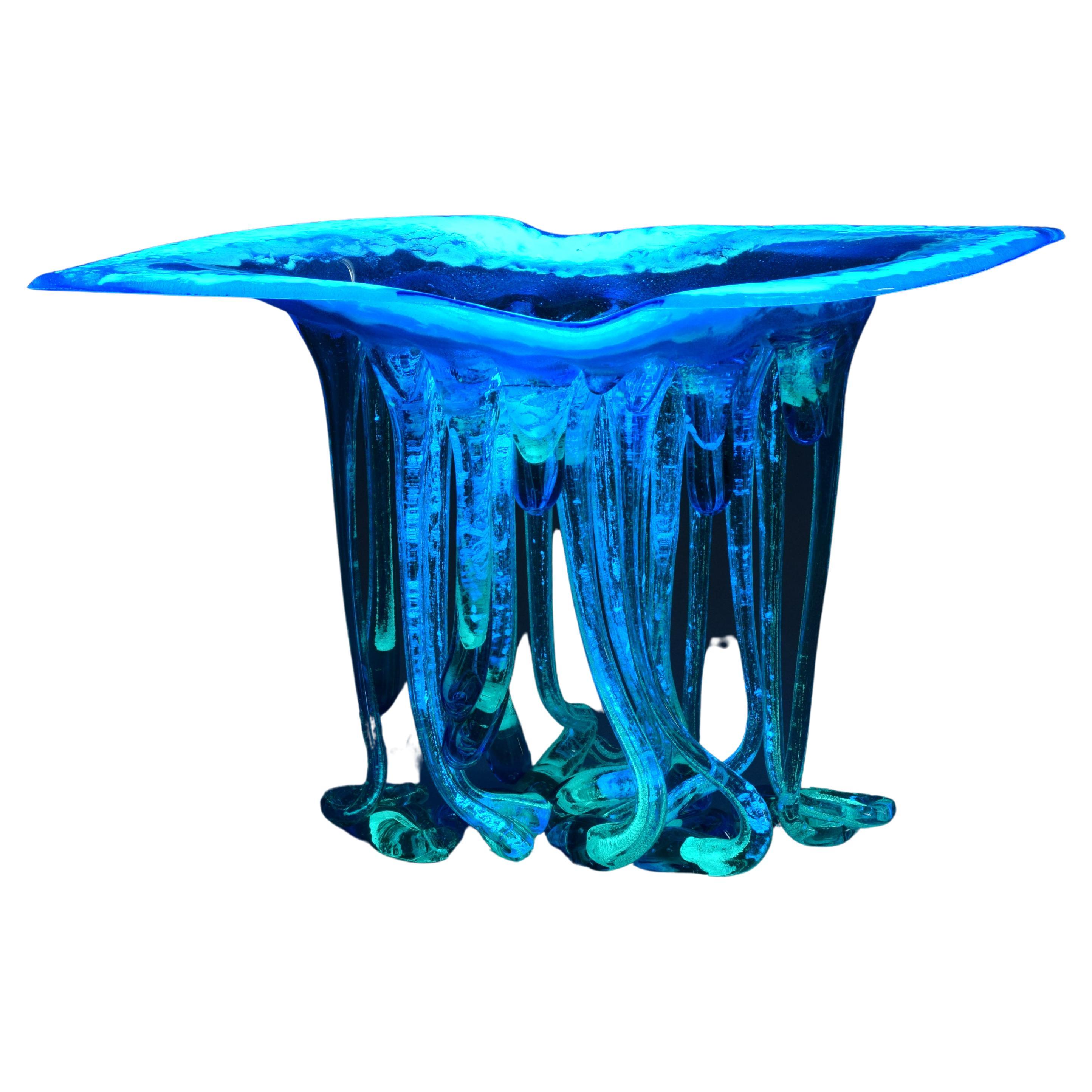 "Fluorescente", Centro de mesa de cristal de Murano, Hecho a mano en Italia, Diseño único, 2022