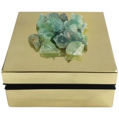 Fluorite and Brass Jewelry Deco Box