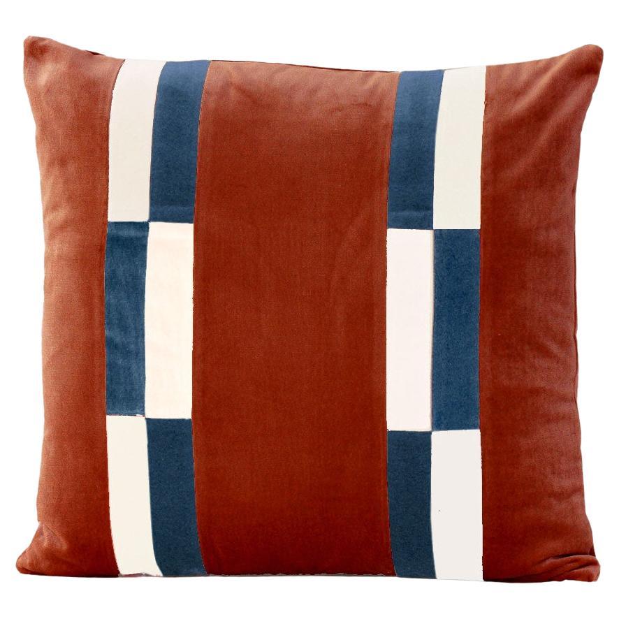 Fluorite brick Velvet Deluxe Handmade Decorative Pillow For Sale