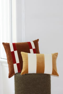 Fluorite Brown and Rubi Velvet Deluxe Handmade Decorative Pillow